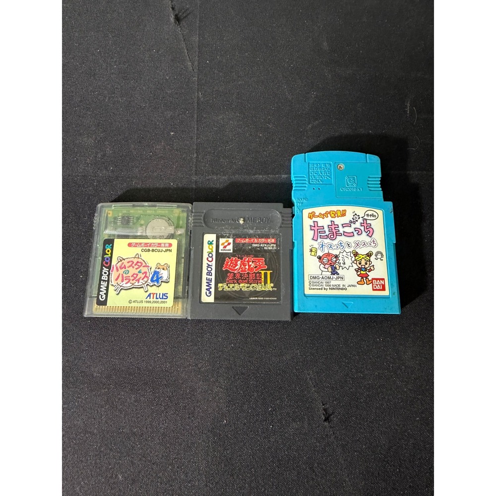 Nintendo Game Boy Color Japan Import 3 Game Lot Hamster Yu-Gi-Oh Tamagotchi Good